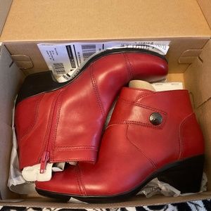 Clarks Emily Calle  Red booties